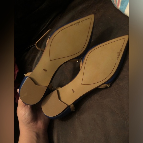 Halogen Olson Pointed T Strap D'Orsay Flats 4.5 M Royal Blue - Picture 6 of 6